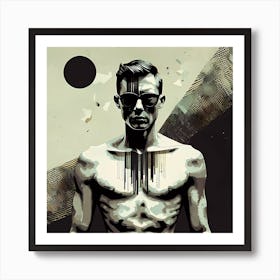 The Male Illustrations Man With Sunglasses Art Print