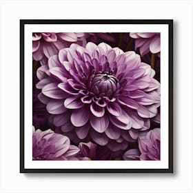Large purple Dahlia flower 1 Art Print