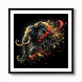 Abstract Elephant Painting Art Print