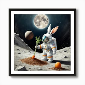 Rabbit On The Moon 2 Art Print