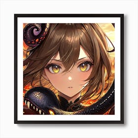 Girl With An Octopus gjbc Art Print