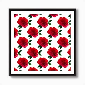 Red Roses Seamless Pattern Art Print