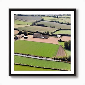 Aerial View Of Farmland 11 Art Print