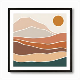 Mountain Art Draw Art Print