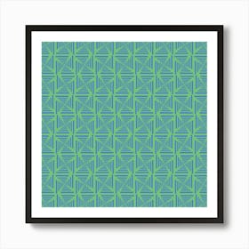 Blue And Green Geometric Pattern Art Print