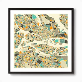 Stockholm Map Art Print