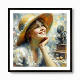 Girl With A Hat Art Print