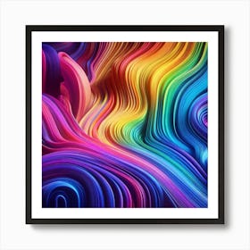 Abstract Rainbow Wavy Background Art Print