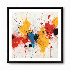 Abstract Art Featuring A Closeup View Of A Splattered Ink Pattern Grunge Style With Rough Dabs And (1) 2 Art Print