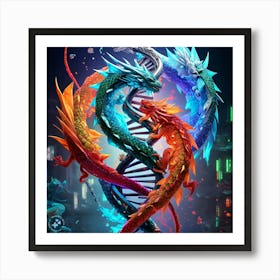 Dragons And Dna Art Print