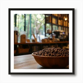 Coffee Beans In A Bowl Art Print