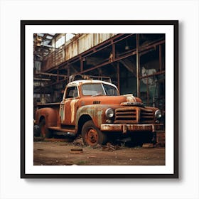 Old Rusted Truck Art Print