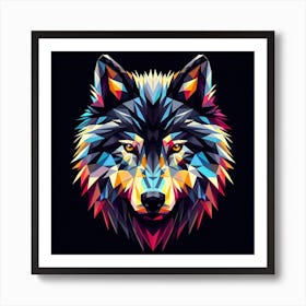 Geometric Wolf Head Art Print