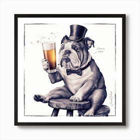 Cheers Mate British Bulldog Art Print