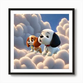 Puppies in the clouds Affiche