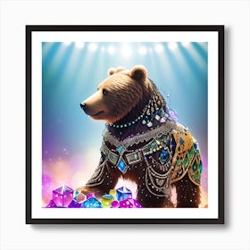 Bear In Gold Art Print