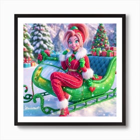 Santa'S Sleigh snow day Art Print