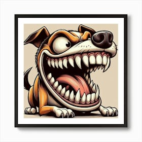 Cartoon Dog With Teeth 1 Art Print