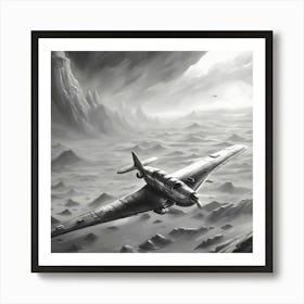 Jet Fighter in a Dry Desert Art Print