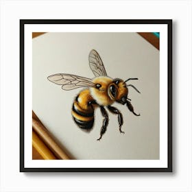 Bee Drawing 1 Art Print