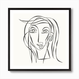 Linear Lady 2 Square Art Print