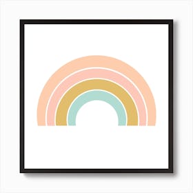 Retro Rainbow Square Art Print