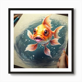 Goldfish Drawing 2 Art Print