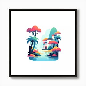 Landscape Illustration Art Print