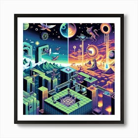 8-bit parallel universe 3 Art Print