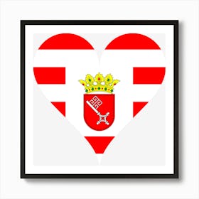 Heart Love Bremen Federal State Coat Of Arms Flag Key Heart Shaped Art Print