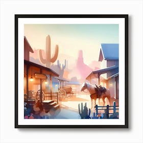 Cactus Town Art Print