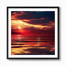 Sunset Over Water 14 Art Print