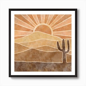 Cactus In The Desert 3 Art Print