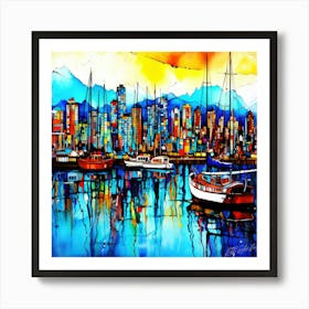 Harbour View - Vancouver Skyline Art Print