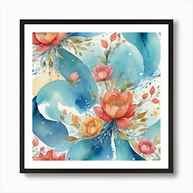 Lotus Flower Pattern Art Print