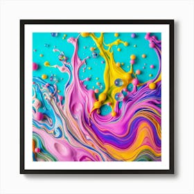 Colorful Paint Splash Art Print