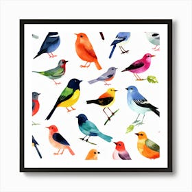 Watercolor Birds 1 Art Print