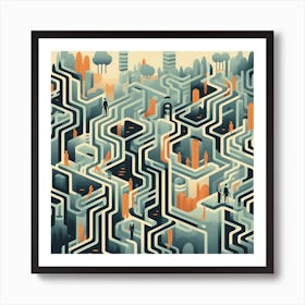 Maze City Art Print