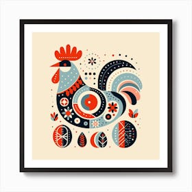 Scandinavian style, Chicken 1 Art Print