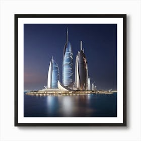 Leonardo Diffusion Xl Qatar Doha Stands Proudly Atop A Illum 0 (1) Art Print