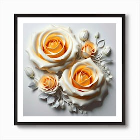 Spring flowers on a bright white wall, 4 Art Print