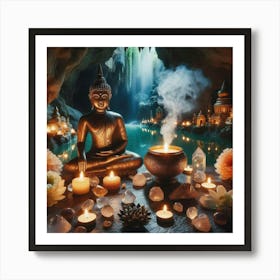 Buddha in Cave Art Print