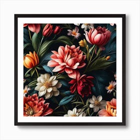 Floral Wallpaper 17 Art Print