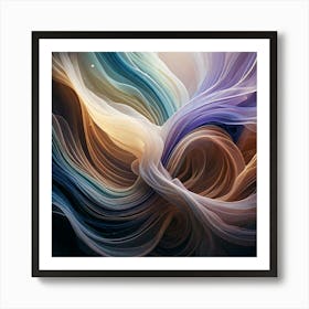 Firefly Symphony, Curves, Abstract, Flowing, Dynamic, Graceful, Elegant, Artistic, Fluid, Wavy, Harm Art Print