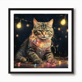 Christmas Cat 4 Art Print