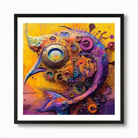 Fish Clock Art Print