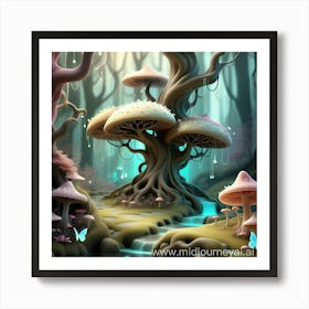 Mushroom Forest Art Print