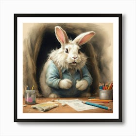 Rabbit In A Cave Art Print