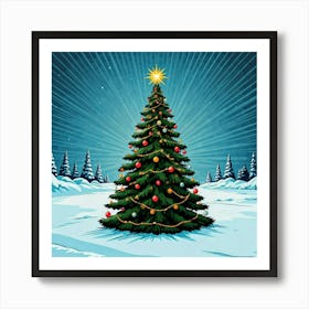 Pop art Christmas tree 2 Art Print