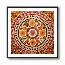 Indian Wall Painting Madhubani Painting Indian Traditional Style Art Print